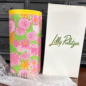 Lilly Pulitzer Pink and Yellow Floral Tumbler GWP INSULATED SLIM CAN TUMBLER
